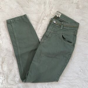 Cotélac Acoté Cropped Pant Cotton Linen Blend Green size 2